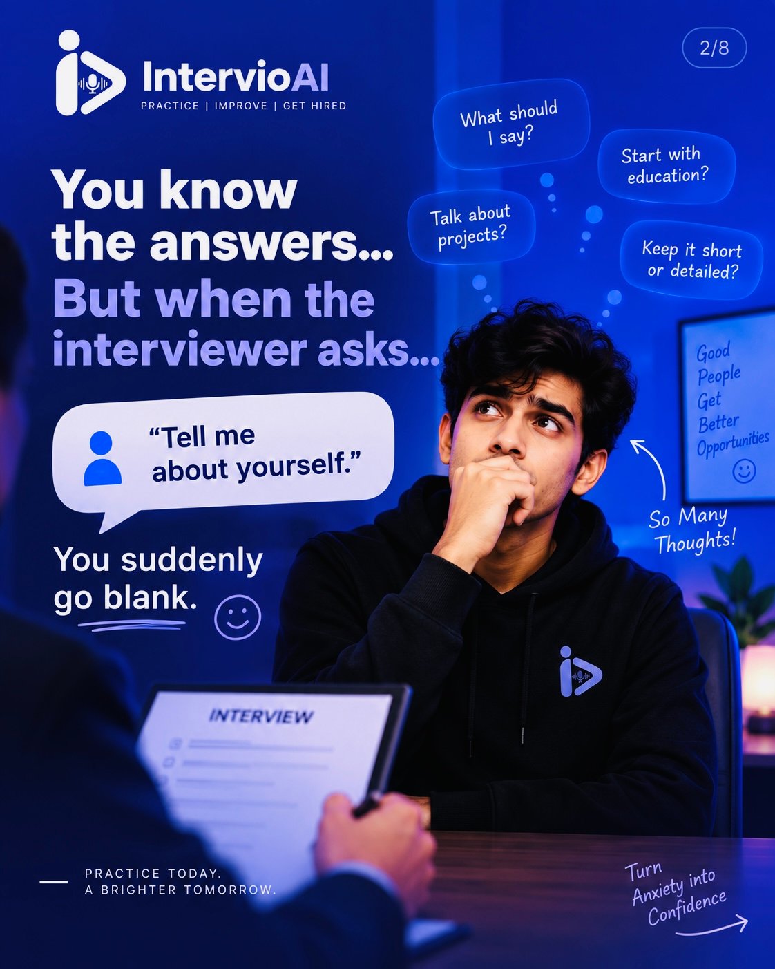 Interview anxiety before answering a question