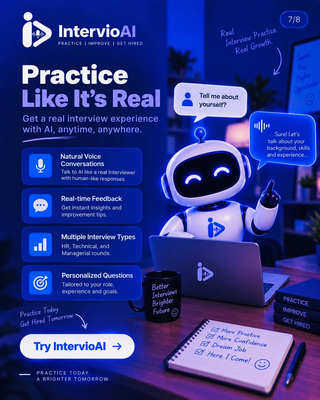 Practice like it is real with IntervioAI